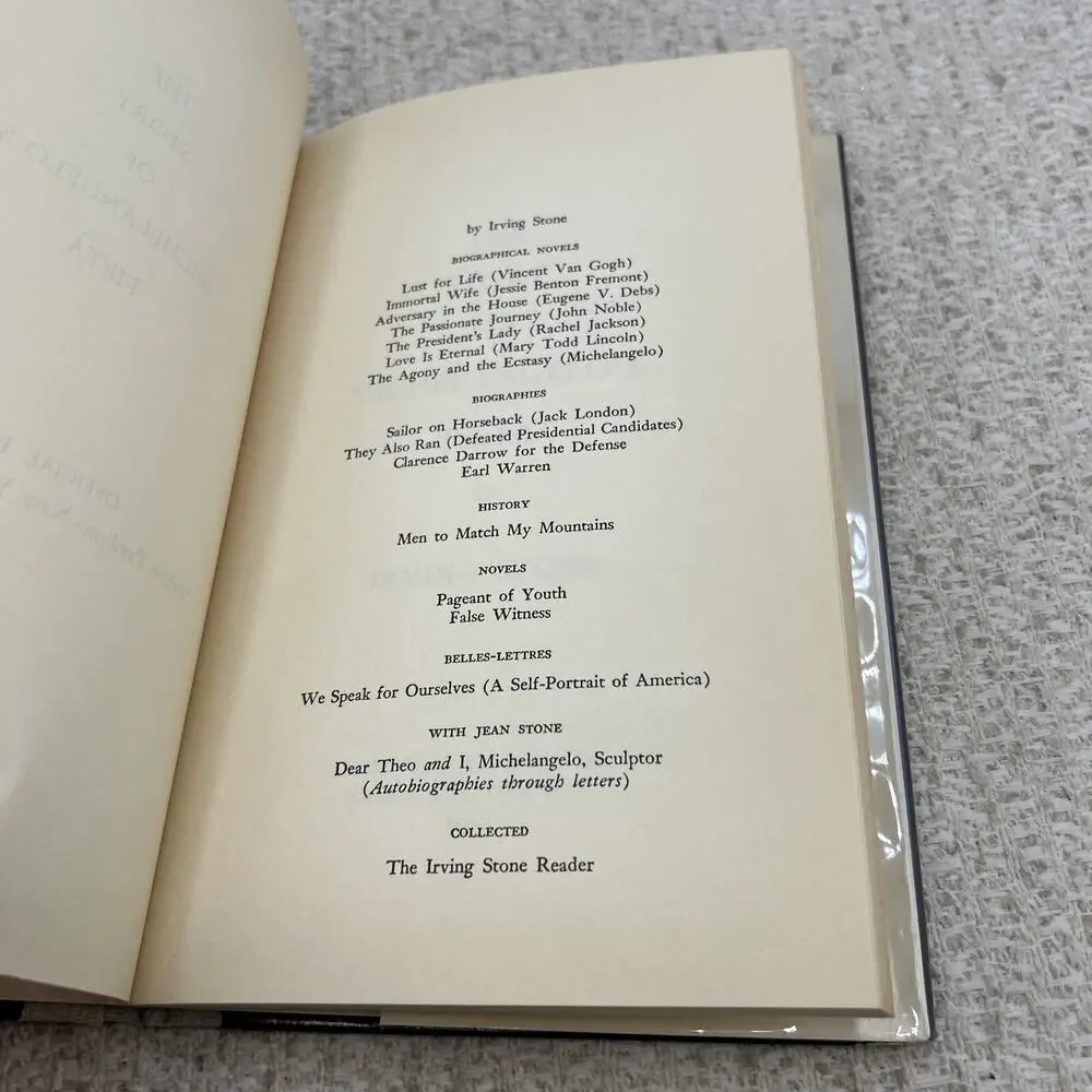 The Story of Michelangelos Pieta 1964 Irving Stone NY World Fair Official HC DJ
